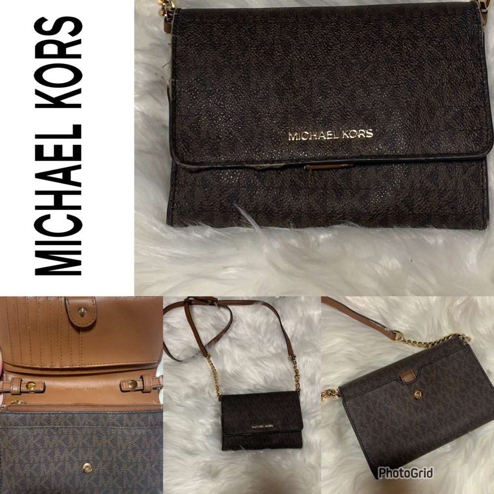 Michael Kors leather gold chains  Crossbody Bag